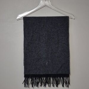 Polo Ralph Lauren Reversible Wool-Blend Scarf Medium and Dark Gray Combo, Unisex